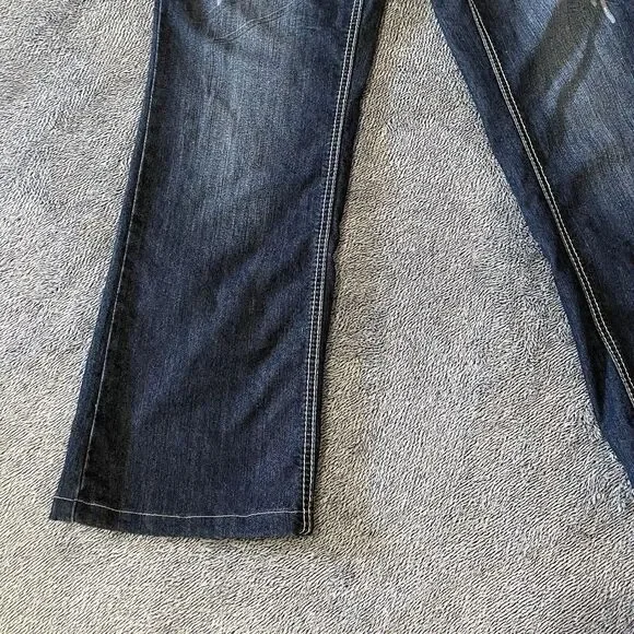 EARL WOMENS JEANS Sz 10 Bootcut Flare Stretch Denim Jeans Bling Rhinestone - Picture 2 of 10
